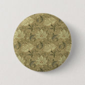 William Morris Windrush Wallpaper Pattern Ronde Button 5,7 Cm (Voorkant)