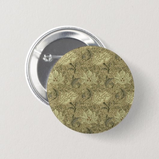 William Morris Windrush Wallpaper Pattern Ronde Button 5,7 Cm (Voorkant /achterkant)