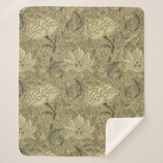 William Morris Windrush Wallpaper Pattern Sherpa Deken (Voorkant)