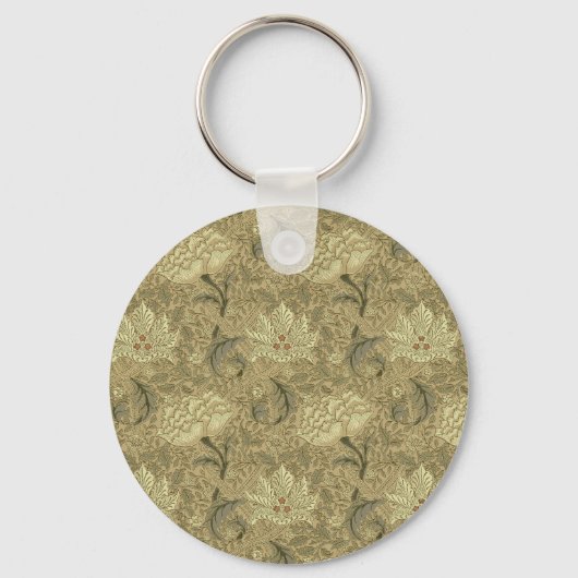 William Morris Windrush Wallpaper Pattern Sleutelhanger (Voorkant)
