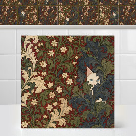 William Morris Witte Kat Jasmine Acanthus Wandtapi Tegeltje