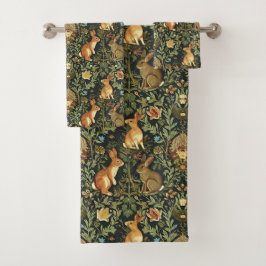 William Morris Woodland Floral Rabbits Christmas Bad Handdoek