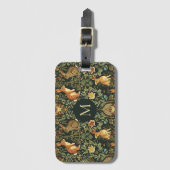 William Morris Woodland Floral Rabbits Christmas Bagagelabel (Voorkant (verticaal))