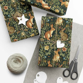 William Morris Woodland Floral Rabbits Christmas Cadeaupapier