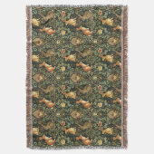 William Morris Woodland Floral Rabbits Christmas Deken (Voorkant Verticaal)