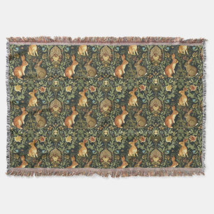 William Morris Woodland Floral Rabbits Christmas Deken