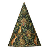 William Morris Woodland Floral Rabbits Christmas Feesthoedjes (Voorkant)