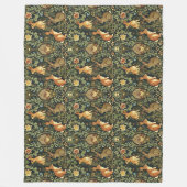 William Morris Woodland Floral Rabbits Christmas Fleece Deken (Voorkant)