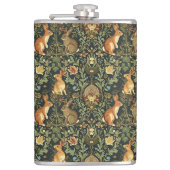 William Morris Woodland Floral Rabbits Christmas Heupfles (Voorkant)
