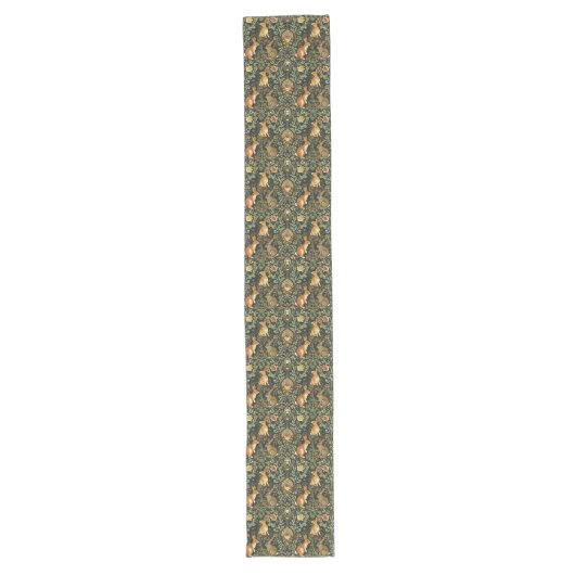 William Morris Woodland Floral Rabbits Christmas Lange Tafelloper (Voorkant)