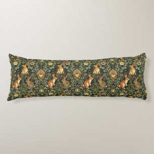 William Morris Woodland Floral Rabbits Christmas Lichaamskussen