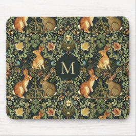 William Morris Woodland Floral Rabbits Christmas Muismat