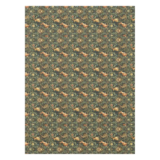 William Morris Woodland Floral Rabbits Christmas Tafelkleed (Voorkant)