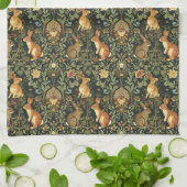 William Morris Woodland Floral Rabbits Christmas Theedoek (Gevouwen)
