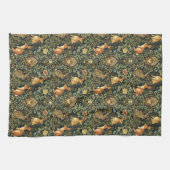 William Morris Woodland Floral Rabbits Christmas Theedoek (Horizontaal)
