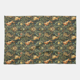 William Morris Woodland Floral Rabbits Christmas Theedoek