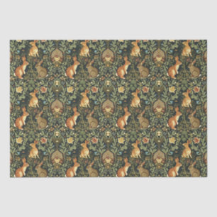 William Morris Woodland Floral Rabbits Christmas Tissuepapier