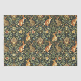 William Morris Woodland Floral Rabbits Christmas Tissuepapier