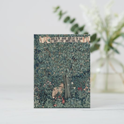 William Morris Woodland Tapestry Fox Briefkaart (Staand voorkant)