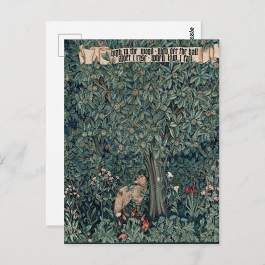 William Morris Woodland Tapestry Fox Briefkaart (Voorkant / Achterkant)
