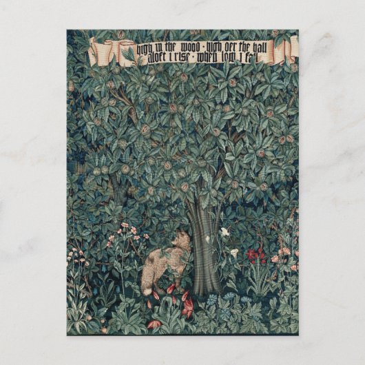 William Morris Woodland Tapestry Fox Briefkaart (Voorkant)