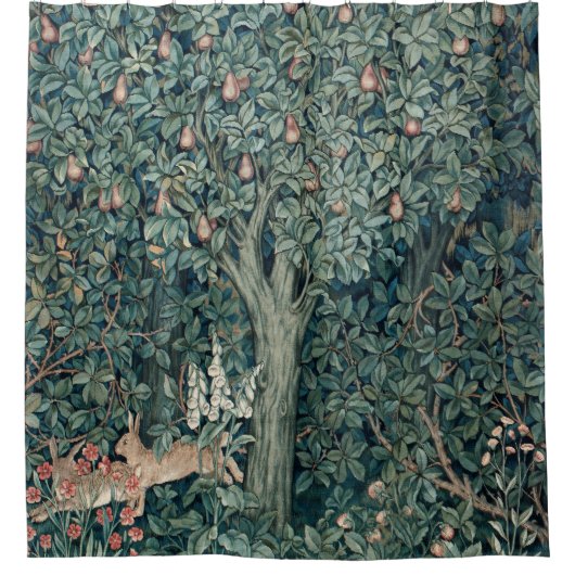 William Morris Woodland Tapestry Konijnen Douchegordijn (Voorkant)