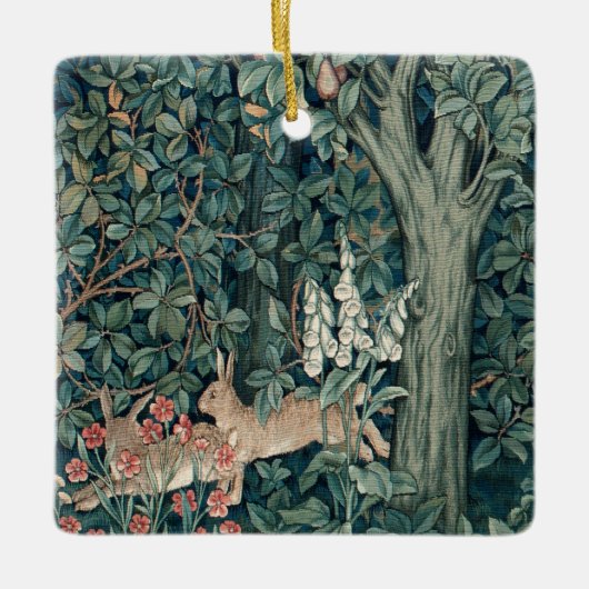 William Morris Woodland Tapestry Konijnen Keramisch Ornament (Voorkant)
