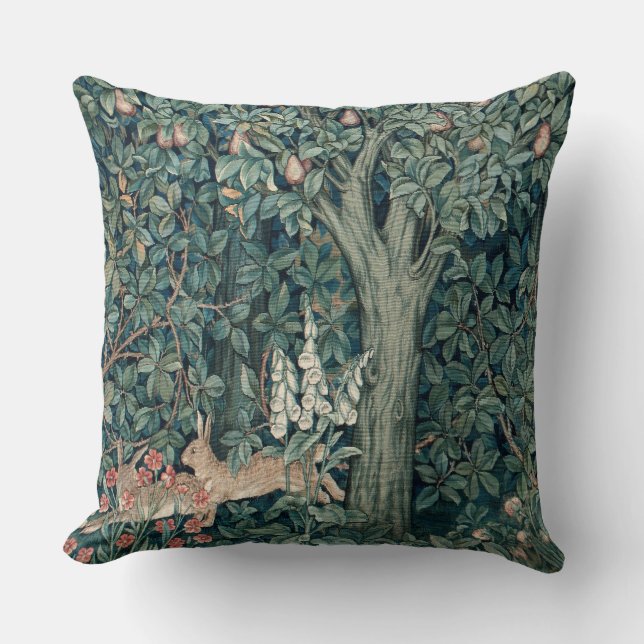 William Morris Woodland Tapestry Konijnen Kussen (Voorkant)