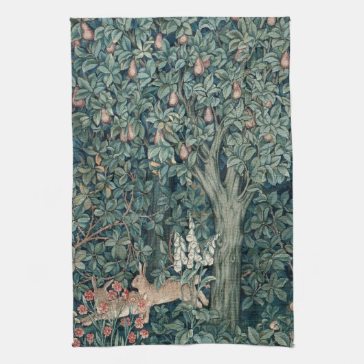 William Morris Woodland Tapestry Konijnen Theedoek (Verticaal)