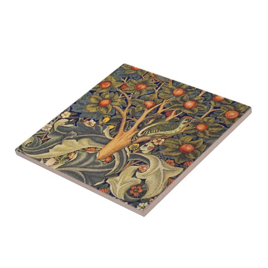William Morris Woodpecker Pre-Raphaelite Tegeltje (Zijkant)