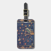 William Morris Woodpecker Tapestry Arts & Crafts Bagagelabel (Voorkant verticaal)