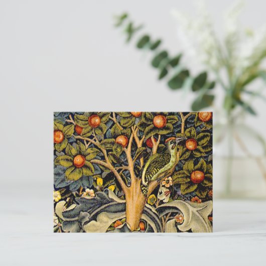 William Morris Woodpecker Tapestry Arts & Crafts Briefkaart (Staand voorkant)