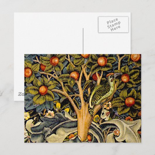 William Morris Woodpecker Tapestry Arts & Crafts Briefkaart (Voorkant / Achterkant)