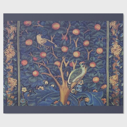 William Morris Woodpecker Tapestry Arts & Crafts Cadeaupapier (Vlak)