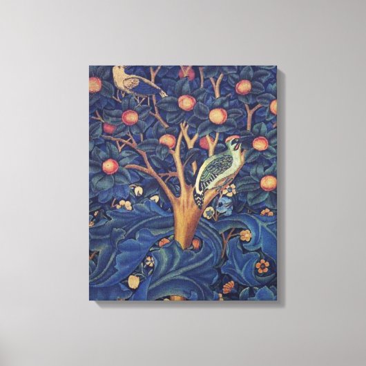 William Morris Woodpecker Tapestry Arts & Crafts Canvas Afdruk (Voorkant)