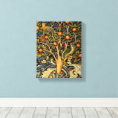 William Morris Woodpecker Tapestry Arts & Crafts Canvas Afdruk (Insitu (Houten vloer))