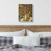William Morris Woodpecker Tapestry Arts & Crafts Canvas Afdruk (Insitu (Slaapkamer))