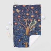 William Morris Woodpecker Tapestry Arts & Crafts Golfhanddoek (Insitu)