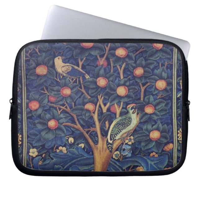 William Morris Woodpecker Tapestry Arts & Crafts Laptop Sleeve (Voorkant)