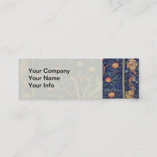 William Morris Woodpecker Tapestry Arts & Crafts Mini Visitekaartje (Voorkant)