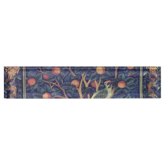 William Morris Woodpecker Tapestry Arts & Crafts Naambordje (Voorkant)