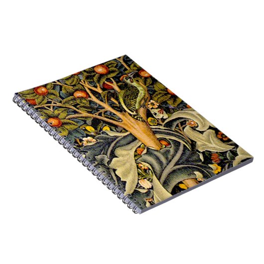 William Morris Woodpecker Tapestry Arts & Crafts Notitieboek (Rechterzijde)