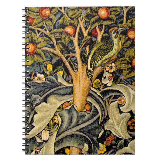 William Morris Woodpecker Tapestry Arts & Crafts Notitieboek (Voorkant)