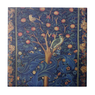 William Morris Woodpecker Tapestry Arts & Crafts Tegeltje