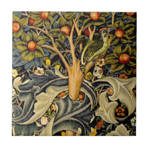 William Morris Woodpecker Tapestry Arts & Crafts Tegeltje