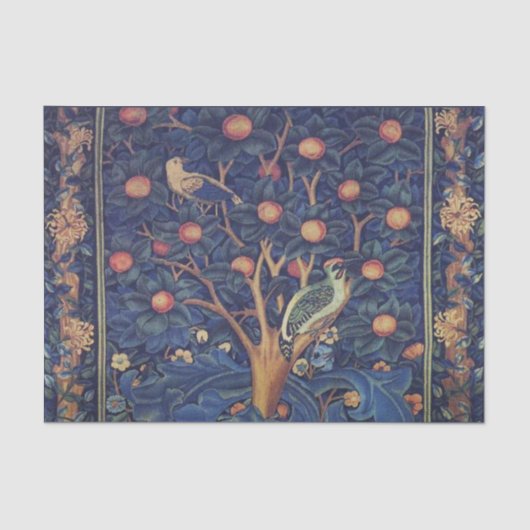 William Morris Woodpecker Tapestry Arts & Crafts Tissuepapier (Voorkant)