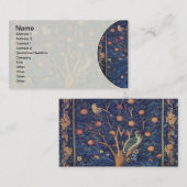 William Morris Woodpecker Tapestry Arts & Crafts Visitekaartje (Voorkant / Achterkant)