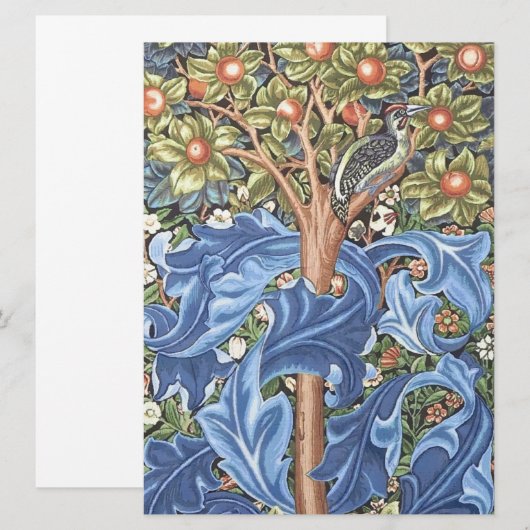 William Morris Woodpecker Tapestry Floral  (Voorkant / Achterkant)