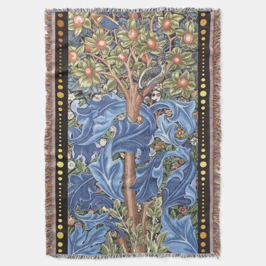 William Morris Woodpecker Tapestry Floral  Deken (Voorkant Verticaal)