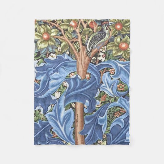William Morris Woodpecker Tapestry Floral  Fleece Deken (Voorkant)